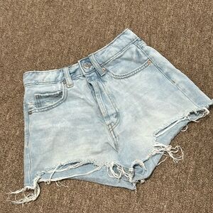 High rise cutoff short shorts